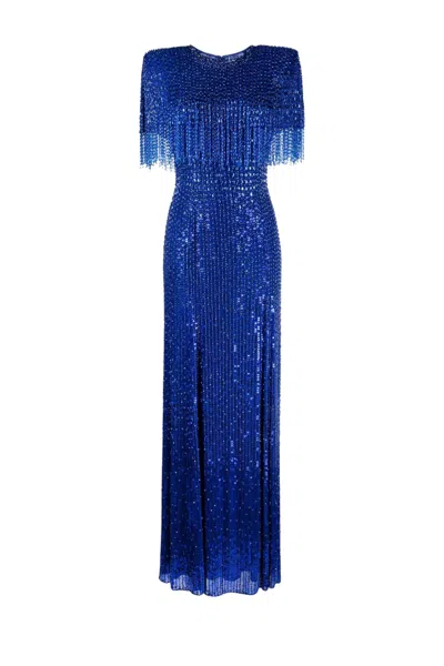 Jenny Packham Lyla Embellished Gown In Blue