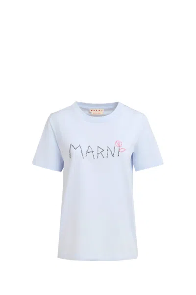 Marni T-shirt In Clear Blue