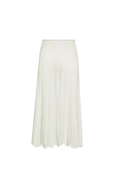 Forte Forte Open-knit Cotton Skirt In White