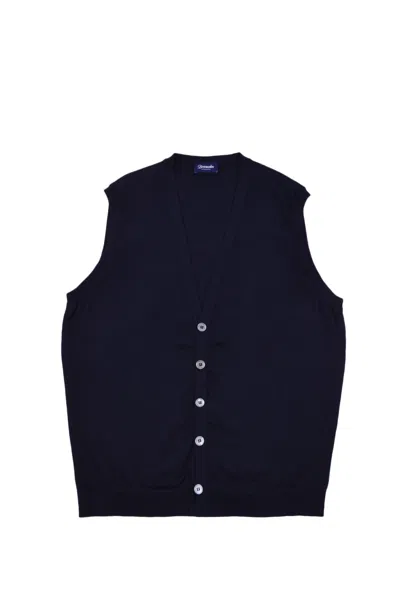 Drumohr Cotton Vest In Blue
