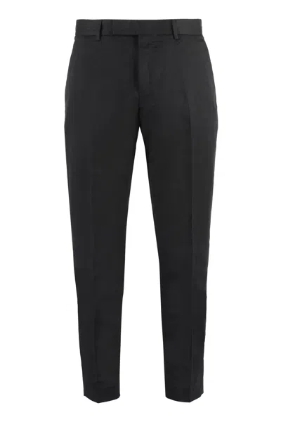 Pt01 Cotton-linen Trousers In Black