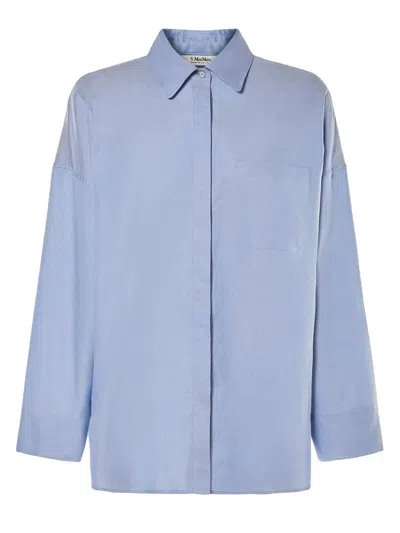 's Max Mara Buttoned Long-sleeved Shirt In Clear Blue