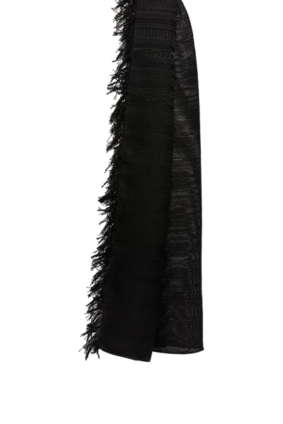 Max Mara Fiesole Cotton-silk Scarf In 002 Black