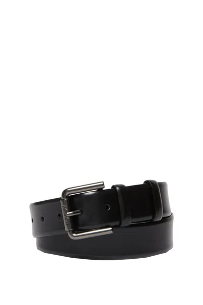 Max Mara Nappa Leather Belt In Black