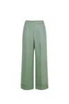 's Max Mara Salix Linen Straight Pants In Green