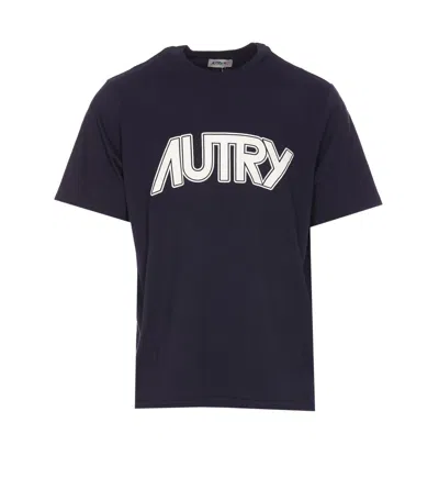 Autry Logo-print Cotton T-shirt In Blue