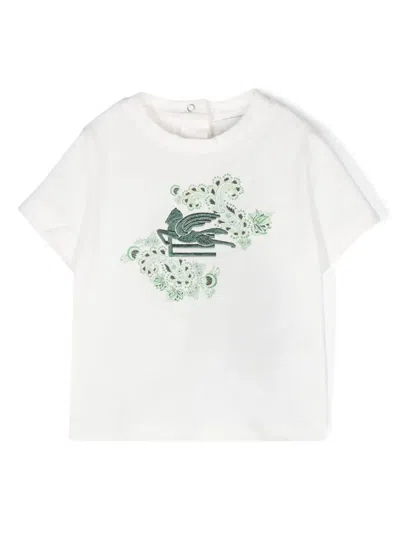 Etro Babies' Pegaso-motif Cotton T-shirt In Green