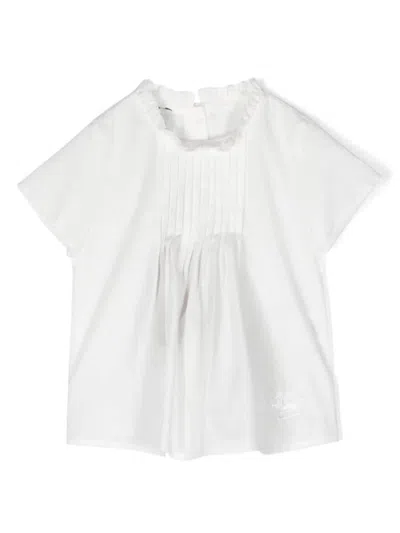 Etro Babies' Pegaso-motif Cotton Blouse In White