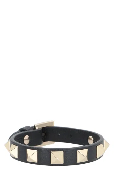 Valentino Garavani - Rockstud Leather Bracelet In Black