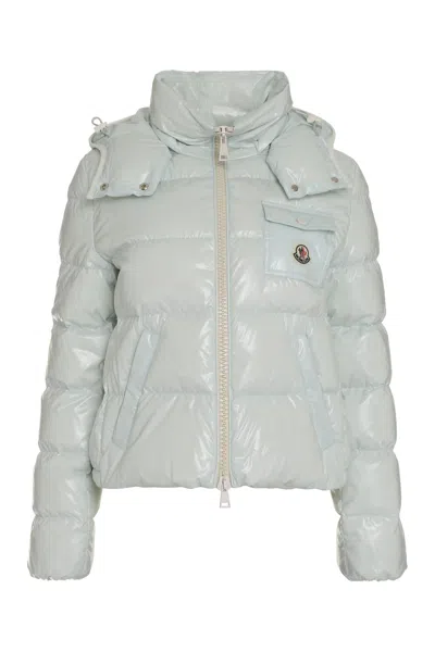 Moncler Andro Hooded Quilted Jacket In Blue