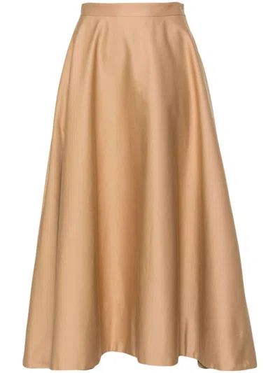 Drhope A-line Midi Skirt In Brown