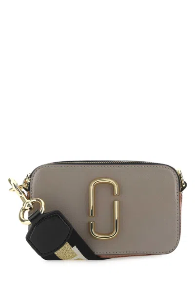Marc Jacobs The Snapshot Leather Crossbody Bag In Grey