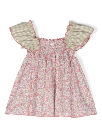 La Stupenderia Babies' Floral-print Dress Set In Pink