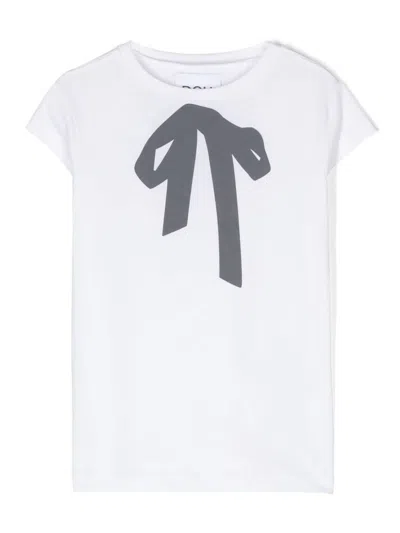 Douuod Kids' Bucaneve Bow-print T-shirt In White