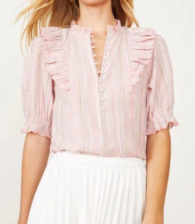 Caballero Sammy Top In Rose Stripe In Multi