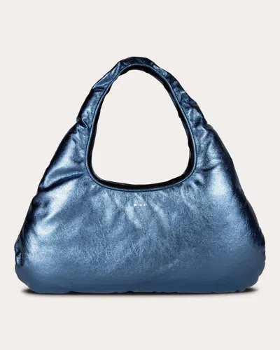 W 78 St Women's Large Metallic Leather Cloud Bag In Blue