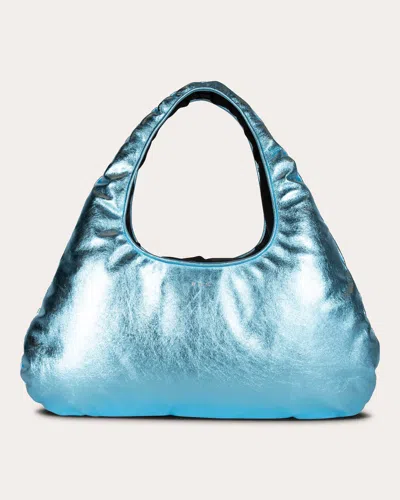 W 78 St Women's Large Pearlized Lambskin Cloud Bag In Blue