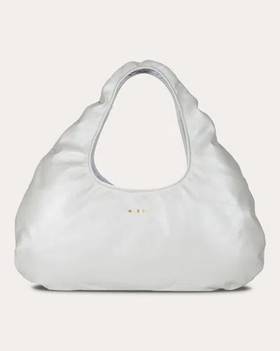 W 78 St Women's Medium Pearlized Lambskin Cloud Bag In White