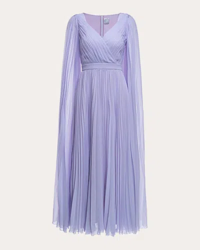 Huishan Zhang Women's Beryl Pleated Georgette Dress In Purple