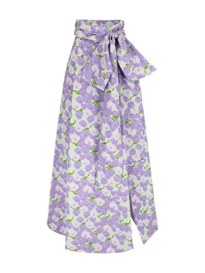 Bernadette Beatrice Floral-print Skirt In Purple