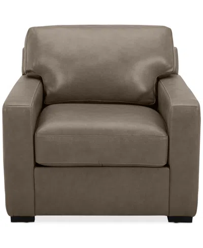 Macy's Radley 38" Leather Chair, Created For  In Medium Brown
