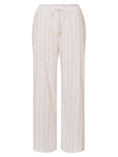 Hanro Striped Straight-leg Cotton Lounge Pants In Pastel Stripe