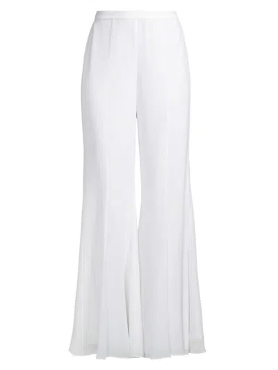 Ungaro Annie Flare-leg Crepe Chiffon Pants In White