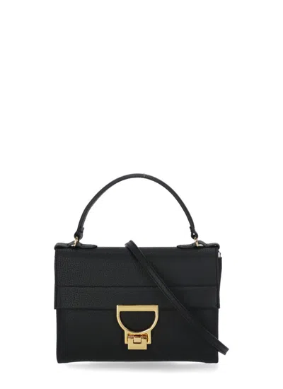 Coccinelle Mini Arlettis Leather Clutch Bag In Black