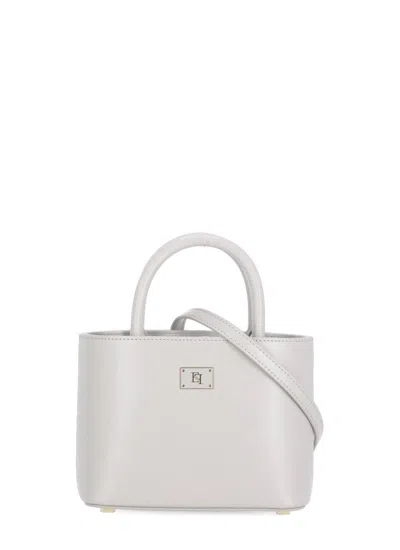 Elisabetta Franchi Pearl Grey Small Shopping Bag