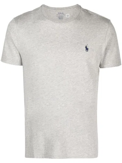 Ralph Lauren Grey Cotton T-shirt In New Grey Heather
