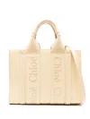 Chloé Small Woody Leather Tote Bag In Yellow