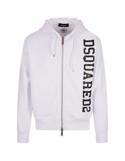 Dsquared2 White  Cool Fit Zip Hoodie