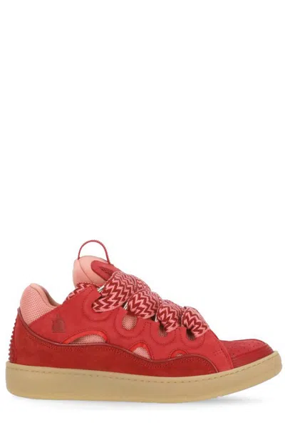 Lanvin Curb Lace-up Trainers In Red