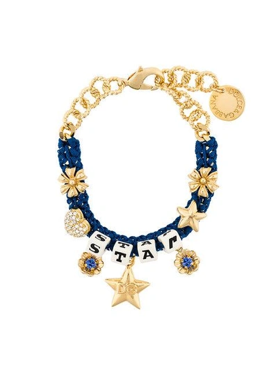 Dolce & Gabbana Star Dice Charm Bracelet In Blue