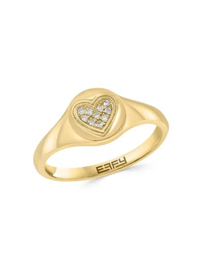 Effy Women's 14k Yellow Gold & 0.04 Tcw Diamond Ring