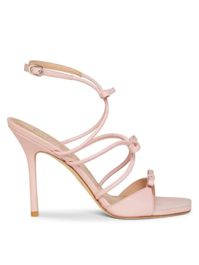 Stuart Weitzman Women's Tully 100mm Lacquered Leather Sandals In Ballet