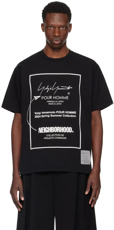 Yohji Yamamoto X Neighborhood Logo印花棉t恤 In White