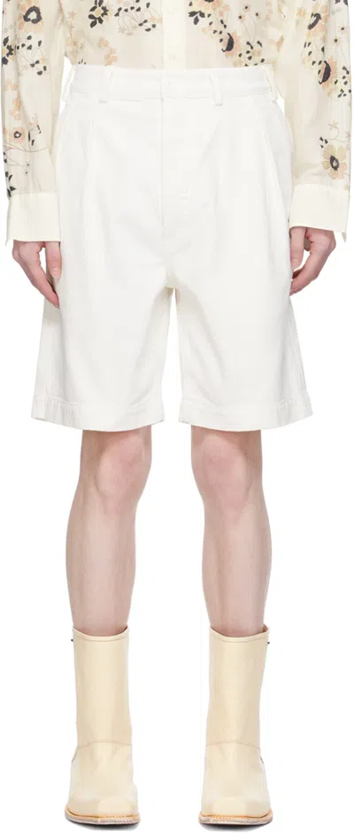Sunflower Pleated Twill Shorts In Weiss