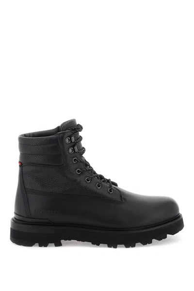 Moncler Man  Peka Black Leather Lace-up Boots