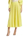 Cinq À Sept Women's Maree Pleated Crepe Midi-skirt In Yuzu Yellow