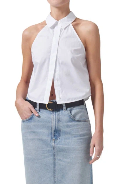 Citizens Of Humanity Adeline Sleeveless Button-up Top In Optic White