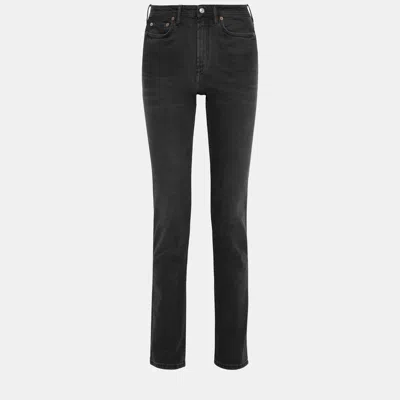 Pre-owned Acne Studios Cotton Straight Leg Jeans 31w-34l In Black