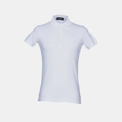Pre-owned Dsquared2 Cotton Polo Shirt M In White