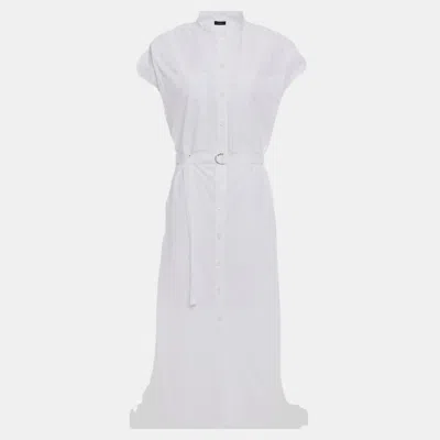 Pre-owned Joseph Cotton Midi Dress 36 In White