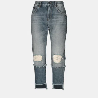 Pre-owned Dolce & Gabbana Cotton Jeans 42 In Blue