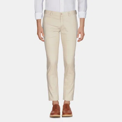 Pre-owned Dolce & Gabbana Cotton Trousers 44 In White