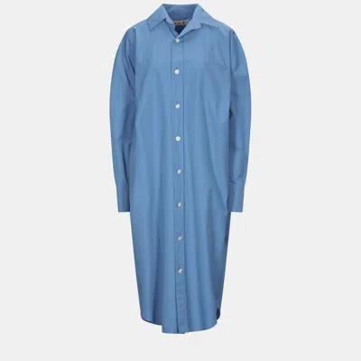 Pre-owned Marni Cotton Midi Dress 40 In Blue