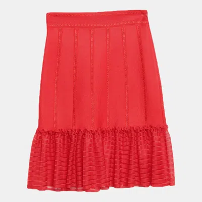 Pre-owned Alexander Mcqueen Viscose Midi Skirt S In Red