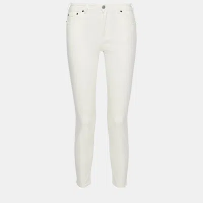Pre-owned Acne Studios Cotton Skinny Leg Jeans 26w-32l In White