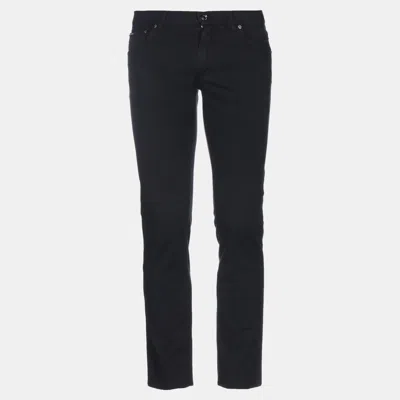 Pre-owned Dolce & Gabbana Cotton Pants 44 In Black